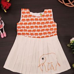 VAVA Creation Girls Abstract Printed Organic Cotton Fit & Flare Dress-image-43