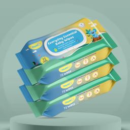 Soft Cleansing Baby Wipes with Aloe Vera & Vitamin E -72 Counts/Pack (Set of 3)-image-25