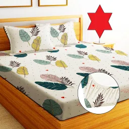 244 TC Cotton Double Printed Fitted (Elastic) Bedsheet-28