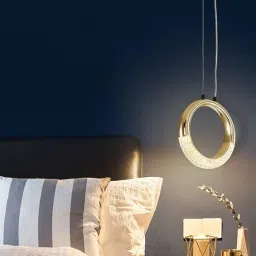 LED Acrylic Crystal Hanging 1-Light Ring Pendants Ceiling Lamp-image-7