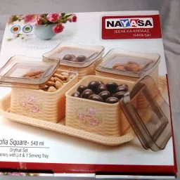 nayasa Sofia Square-540ml 4 Tray, Container Serving Set image 3