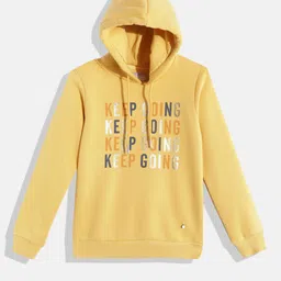 Monte Carlo Girls Yellow Typography Printed Hooded Sweatshirt-image-15