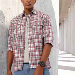 Kook N Keech Stylishly Relaxed Checked Regular Fit Shirt-picture-35