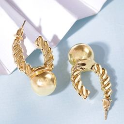 Rubans 18K Gold Plated Twisted Hoop Earrings-image-99