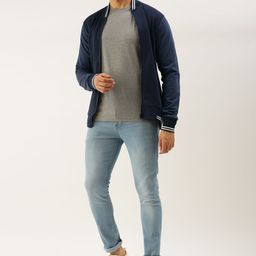 Campus Sutra Men Navy Blue Solid Jacket-picture-44