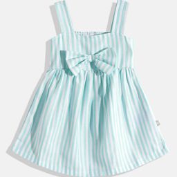 Moms Love Infant Girls Cotton Striped Fit & Flare Dress-28