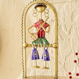 Home Centre Red & Green Metal Musician Wall Accent-20