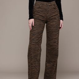 MANGO Women Zebra Print High-Rise Straight Fit Jeans-image-4