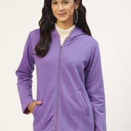 Belle Fille Women Violet Fleece Open Front Jacket-image-31