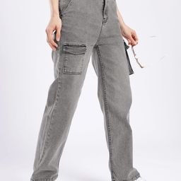 glitchez Women Urban Cool Cargo Fit Light Fade Stretchable Jeans-image-57