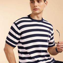 French Connection Pure Cotton Striped T-shirt-image-79