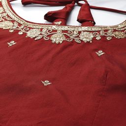 Fabcartz Embellished Sequinned Semi-Stitched Lehenga & Unstitched Blouse With Dupatta image 2