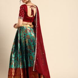 Fabcartz Embellished Sequinned Semi-Stitched Lehenga & Unstitched Blouse With Dupatta image 3