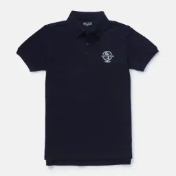 Gini & Jony Kids Navy Solid Polo T-Shirt-image-71
