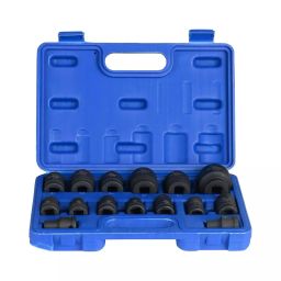 Elephant 1/2 Inch Square Drive Impact Socket Sets 6-Point 38 mm Length Metal, (Set of 15 Sockets) image 2