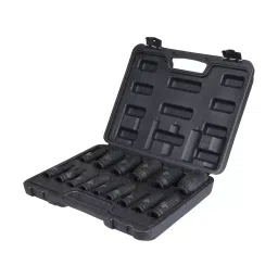 Elephant 1/2 Inch (12.7 mm) Square Drive Impact Socket Sets-Thin Wall 6-Point 90 mm Length Metal, (Set of 15 Sockets)-15