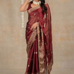 KALINI Ethnic Motifs Poly Chiffon Saree-6