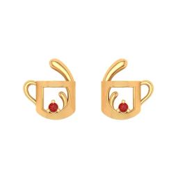 P.C. Chandra Jewellers 14k Gold Growing Floral Cup Stud Earrings-image-90