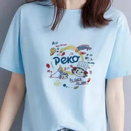 StyleCast Blue & Yellow Graphic Printed Oversized T-shirt-picture-3