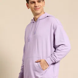 The Roadster Lifestyle Co Men Solid Oversized Hooded Regular Pullover Sweatshirts-image-87