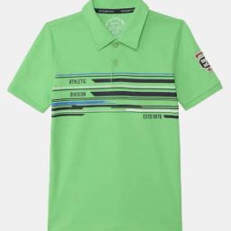 Jockey Kids Neon Green Printed Polo T-Shirt-image-108