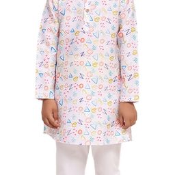 baesd Funny Bones Clothings Boys Printed Regular Linen Kurta with Pyjamas image 4