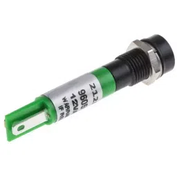 RS PRO Green Panel Mount Indicator 12 V, Mounting Hole Size 8 mm, Termination Type Solder Tab, IP Rating IP67, Model No 212531 image 3