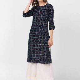 Rangita Navy Printed Straight Kurta-image-26