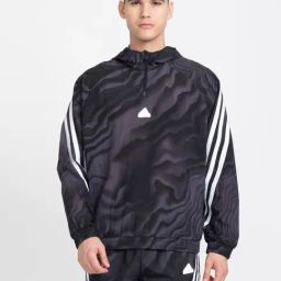 adidas Black Loose Fit Future Icons Printed Hooded Sweatshirt-image-21