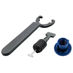 TileMaster 50 Pcs Reusable Adjustable Tile Leveling System Kit with 1 Special Wrench Non-Magnetic Durable Plastic Blue & Grey 7 cm Length, TM-76-2