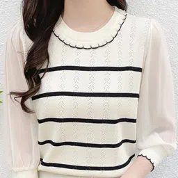 StyleCast Women Striped Pullover with Fringed Detail-picture-25