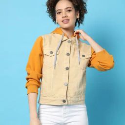 Campus Sutra Yellow Cotton Regular Fit Jacket-image-0