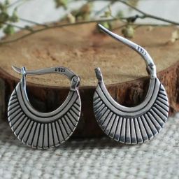 AVNI by GIVA 92.5 Sterling Silver Crescent-Shaped Earrings for Women-image-1