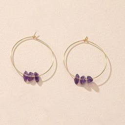 Just Lil Things Crystals Beaded Circular Shaped Hoop Earrings-image-34