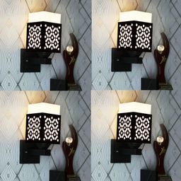 Gojeeva Black Wood Square Shaped Wall Lamp-picture-34