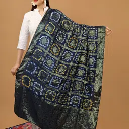 A R SILK DUPATTA HUB Bandhani Printed Silk Dupatta-picture-19