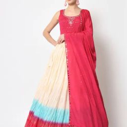 SHUBHKALA Multicolored Printed Lehenga and Choli Set With Dupatta-8