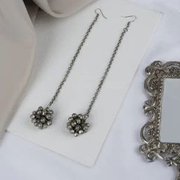 Teejh Aamna Ghungroo Silver Oxidized Dangler Earrings-image-50