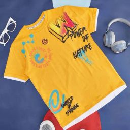Pantaloons Junior Kids Yellow Cotton Printed T-Shirt-image-71