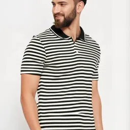 Vimal Jonney Black Cotton Regular Fit Striped Polo T-Shirt-picture-13