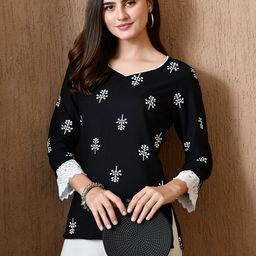 Anouk Rustic Floral Print Sweetheart Neck Top-picture-48