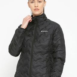 Columbia Women Black Water Resistant Lightweight Self Design Delta Ridge Down Hiking Jacket-picture-27