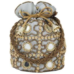 Gaurapakhi Grey Embellished Potli-picture-11