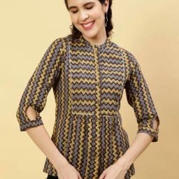 Jaipur Kurti Grey Printed Top-48
