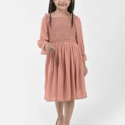 Eavan Kids Light Pink Solid Full Sleeves Dress-image-35