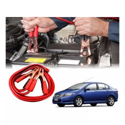 Auto Pearl 2.29 m (7.5 Ft) 500 A Heavy Duty Booster Anti Tangle Battery Jumper Cable for Honda City New (Pack of 2)-image-105