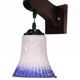Somil Premium Designer Glass Wall / Night Lamp Elegant & Stylish Dcor Accent for Modern Interiors, Color- Blue, White, Size:- 22.5 X 27.5 X 24 CM-25