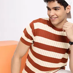 Aeropostale Men Striped Pure Cotton T-shirt-picture-3