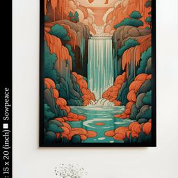 SOWPEACE Rust & Blue 1 Piece Canvas Other Wall Photographs-image-1