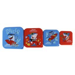 Smily Kiddos 4 in 1 Lunch Box Shark Themed Set Of 4 - Multicolor-1